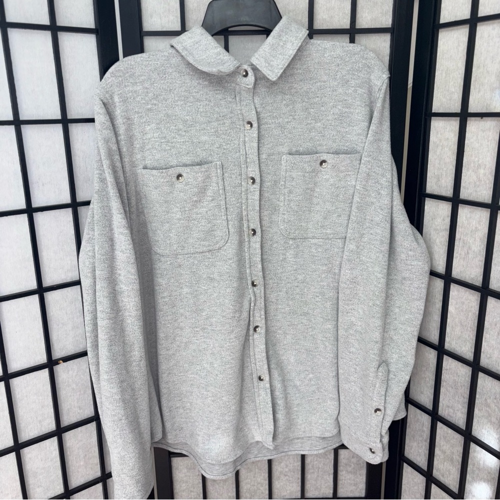 Workshop Republic Clothing Gray Button Down Top